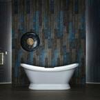 69.25 in. Acrylic Double Slipper Pedestal FlatBottom Bathtub with Oil Rubbed Bronze Overflow and Drain Included in White