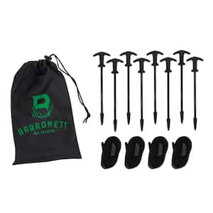 All-Terrain Ground Stake Kit, 8 Threaded Tip Stakes, 4 Tie-Downs, Carry Bag