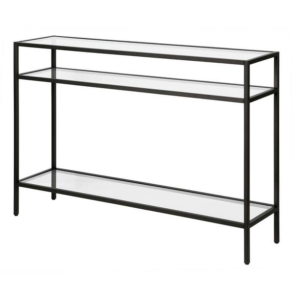 Meyer&Cross Siviline 42 in. Blackened Bronze Rectangle Glass Top ...