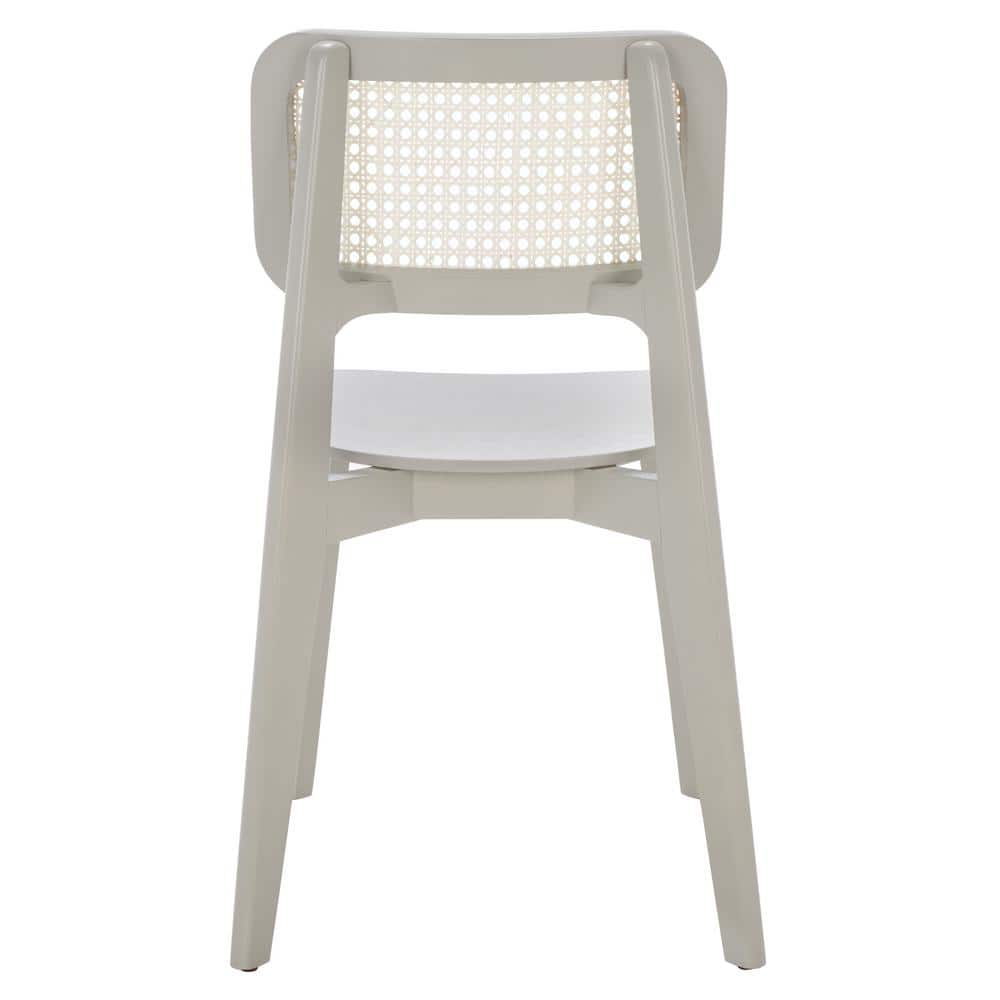 Luz Gray Wood and Cane Mid-Century Modern Side Chair