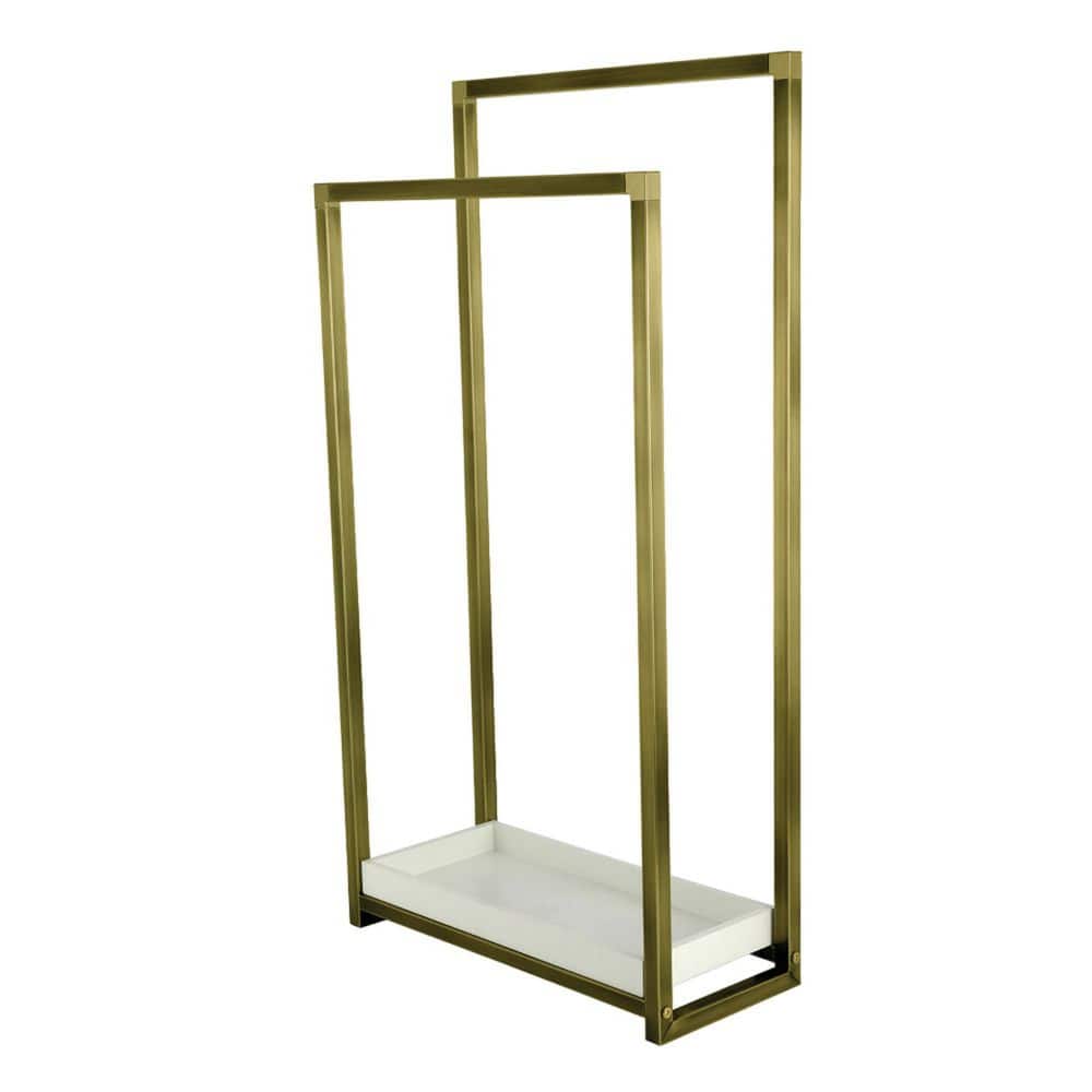 Edenscape 2-Bar Freestanding Towel Rack in Antique Brass price history on PriceWatchPro
