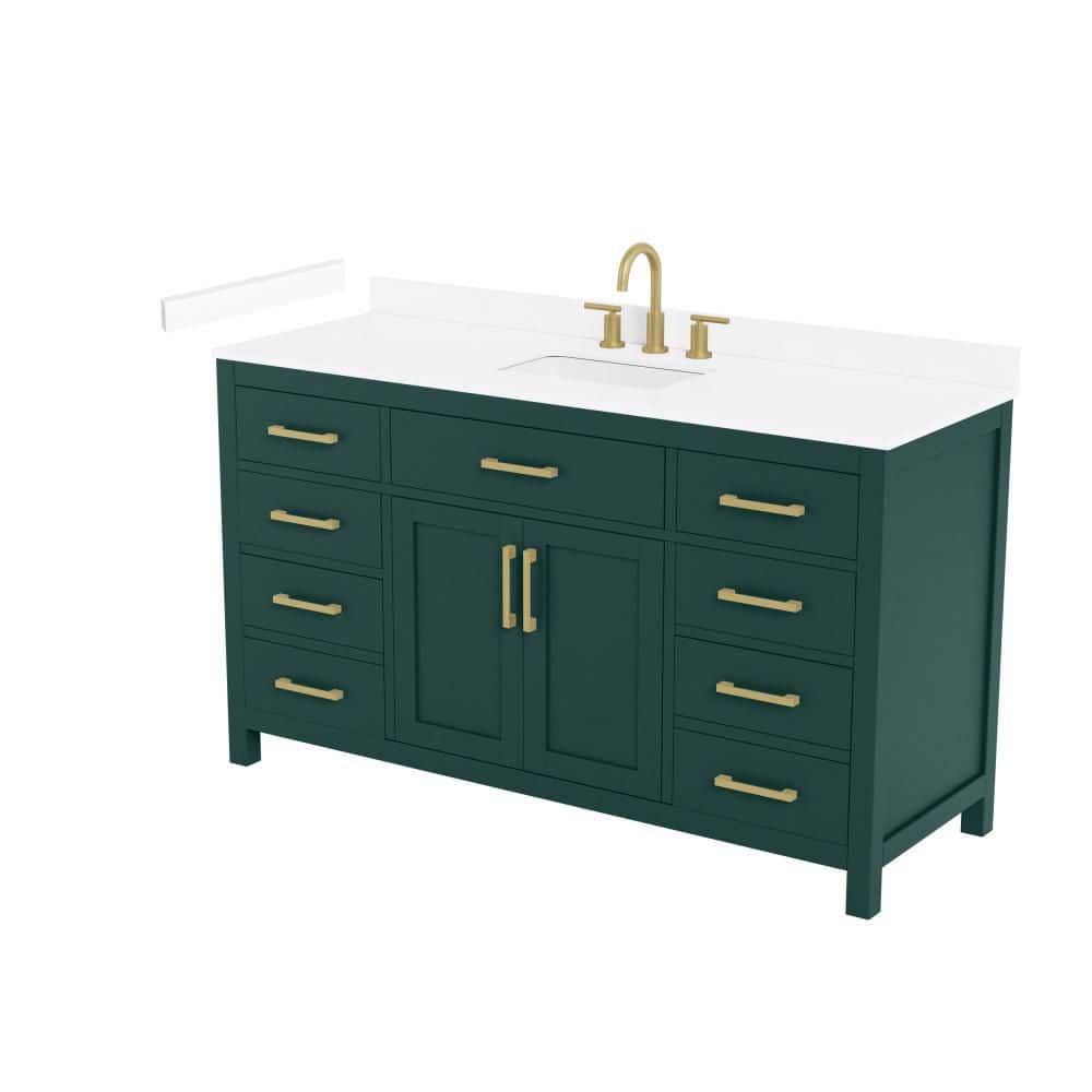 Beckett 60 in. Single Freestanding Green Bath Vanity with Top price history on PriceWatchPro
