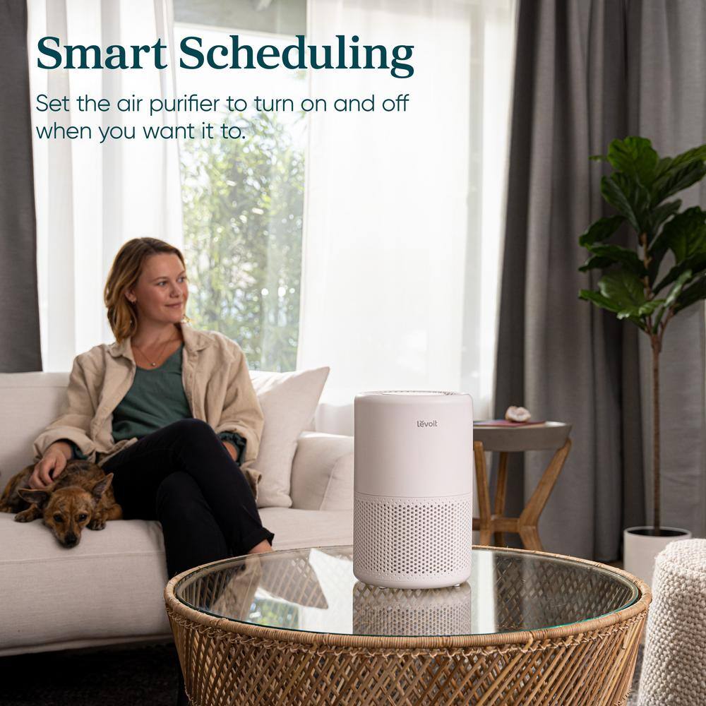 White Smart Table-Top Tower Air Purifier with HEPA Filter
