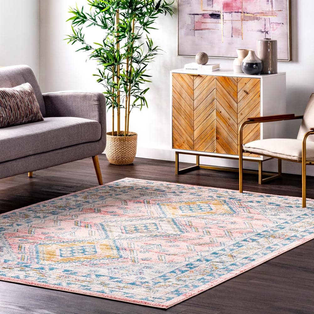 Reversible Red Synthetic 8' x 10' Rectangular Area Rug