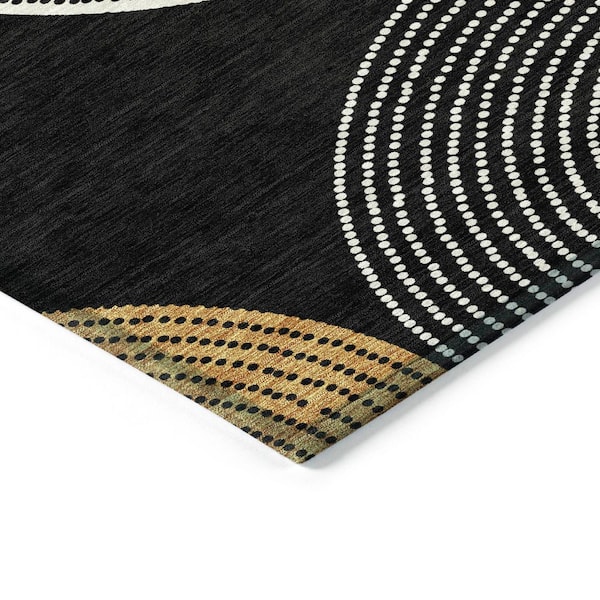 Chantille Machine Washable Indoor/Outdoor Abstract ACN2281 Black 5 ft. x 7 ft. 6 in. Area Rug