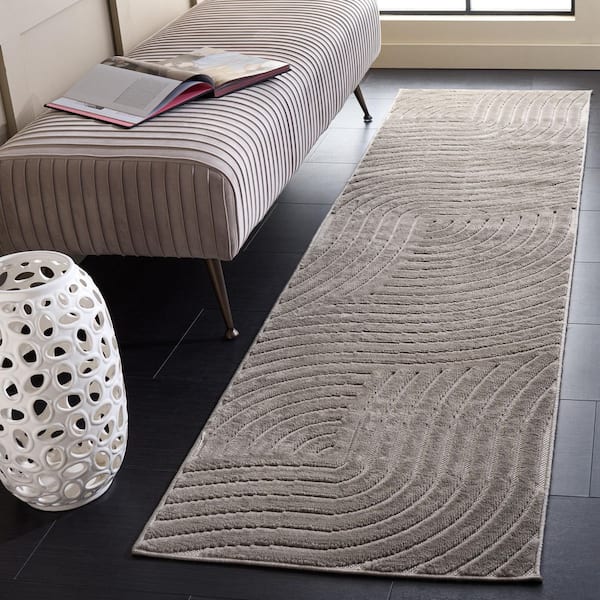 Selena 2 x 8 Gray Swirl Runner Rug