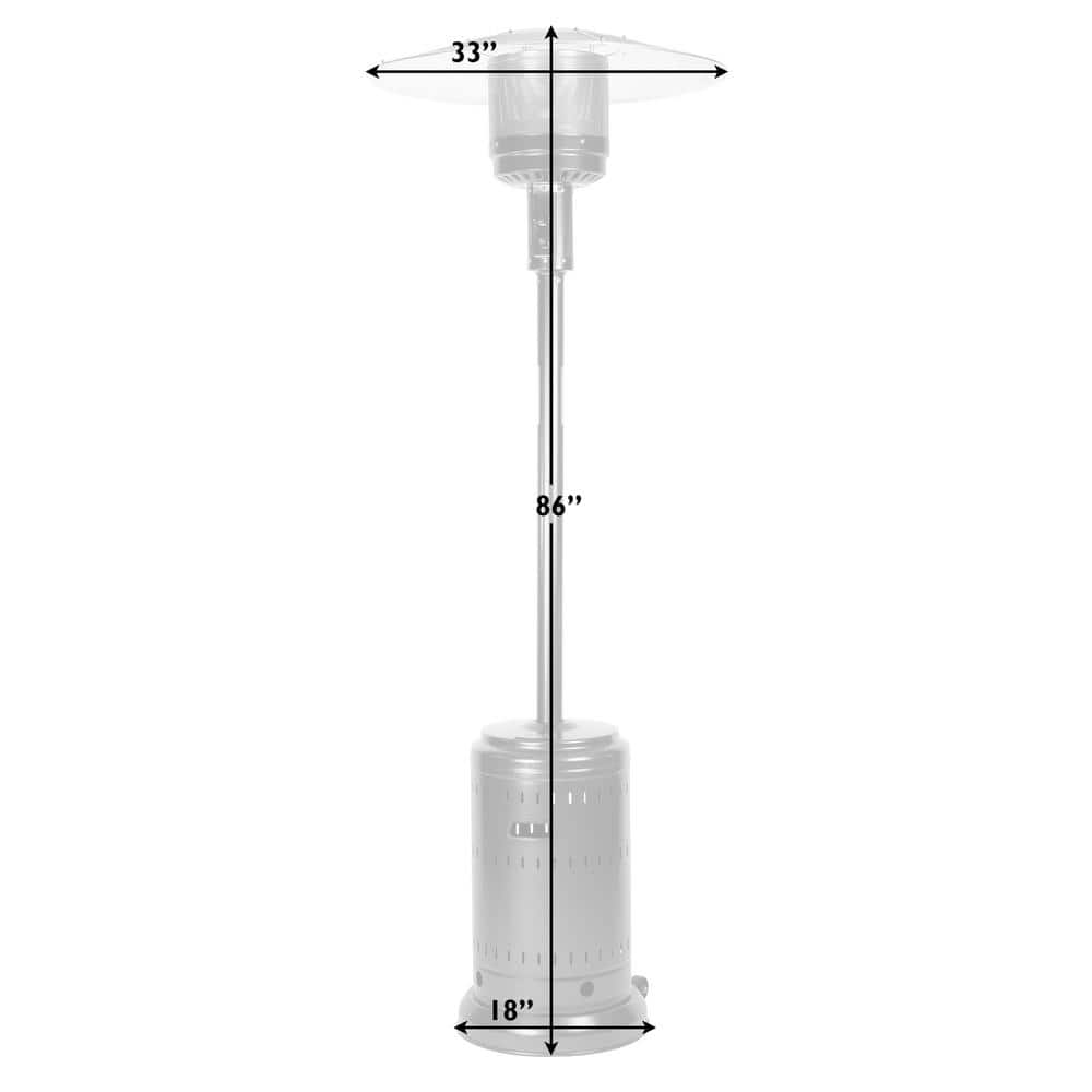 Hammered Platinum 33" x 33" Powder Coated Propane Patio Heater
