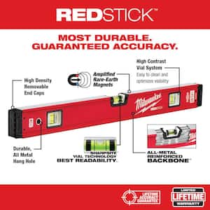 REDSTICK 16 in. Magnetic Box Level with 10 in. 360 Locking Die Cast Torpedo Level (2-Piece)