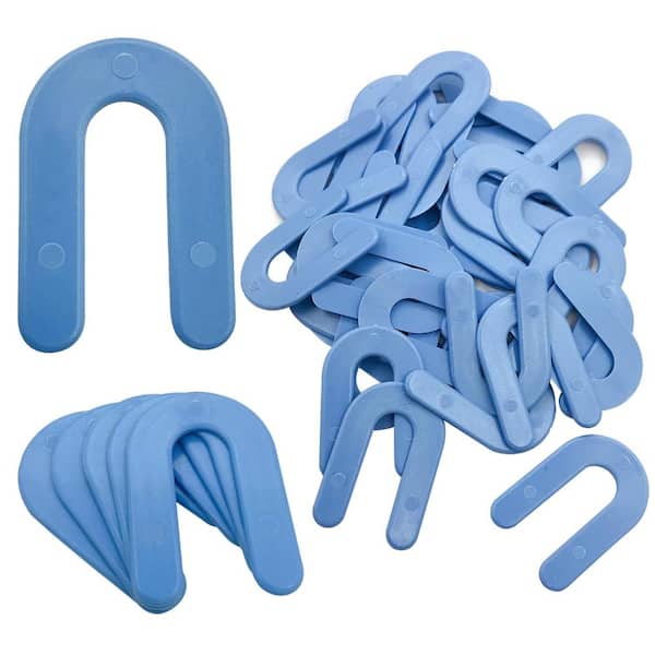 LUKVIZO Blue Plastic Horseshoe Shims 1/16 in Tile Spacer U Shaped Shim ...