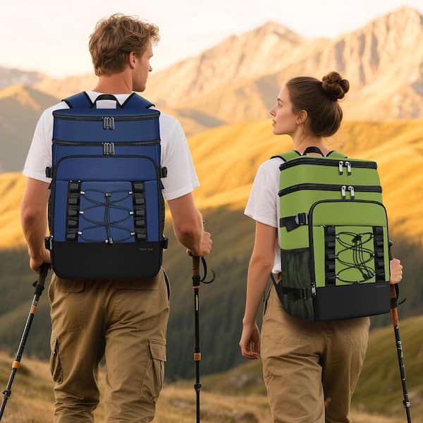 Insulated Cooler Backpack Leakproof Large Capacity Hiking Camping Beach Picnic Insulated Cooler Backpack Leakproof Soft Cooler Bag, 30 Can  main image 3