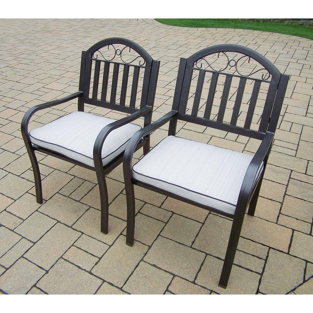 Rochester Aluminum Outdoor Dining Chair with Oatmeal Cushion (2Pack