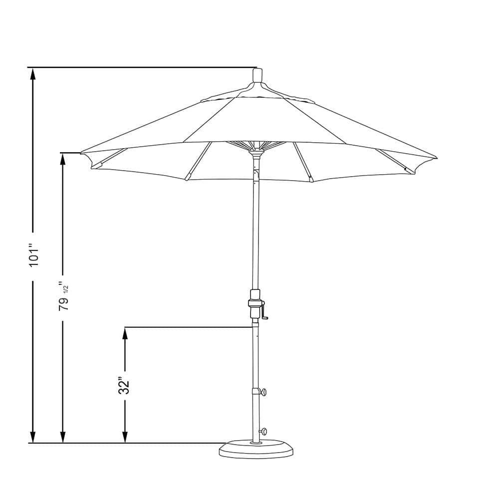 9 ft Black Olefin Octagonal Market Umbrella with Bronze Metal Pole