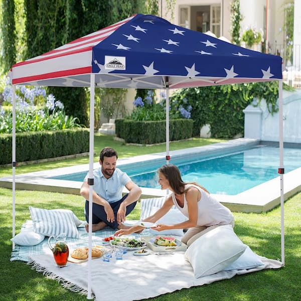 EAGLE PEAK 6.6 ft. x 6.6 ft. Outdoor Potable Pop-Up Canopy Tent with Roller Bag