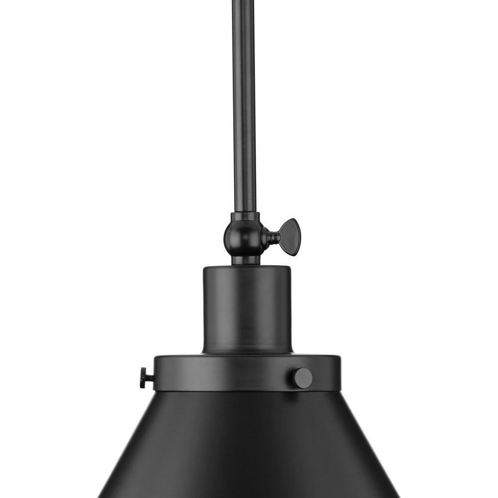 Hinton Matte Black 16" Cone Pendant Light
