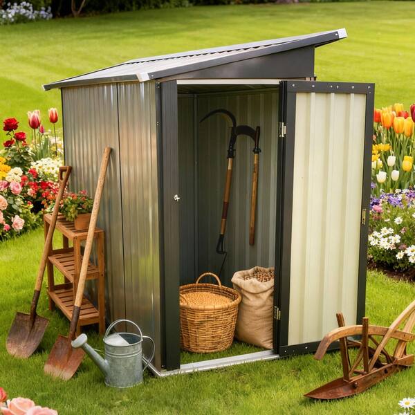 Noble House Ula 4 ft. W x 2 ft. D Pent Roof Metal Storage Shed