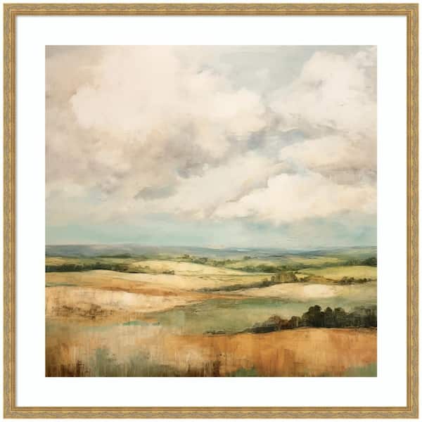 Mila "Rolling Hills Abstract Landscape" by The Creative Bunch Studio Abstract Framed Art Print 34 in. x 34 in.