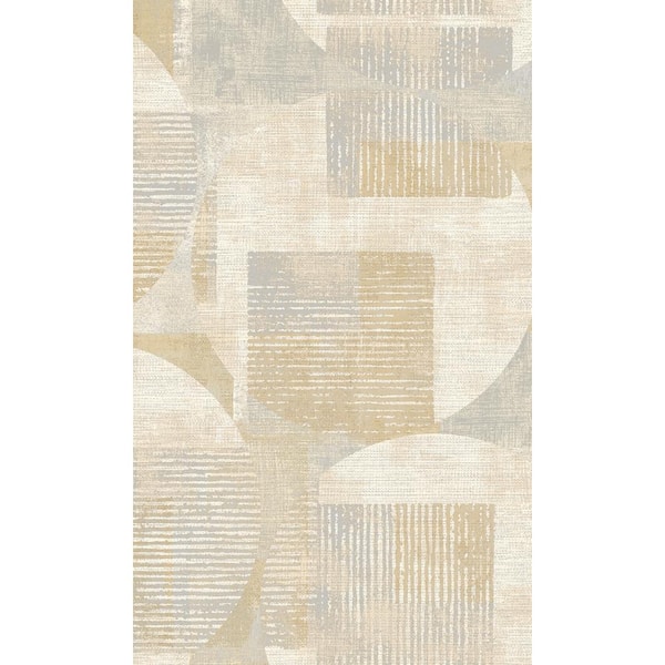 Walls Republic Natural Textured Geometric Circles and Stripes Paste the Wall Double Roll Wallpaper 57  sq. ft.