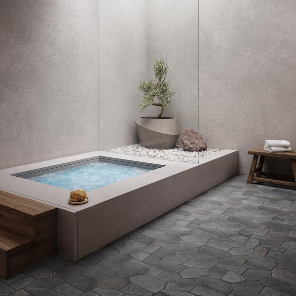 Countryside Organica Java Gray 11.81 in. x 19.68 in. Honed Marble Mosaic Floor and Wall Tile (1.19 Sq. Ft./Each)