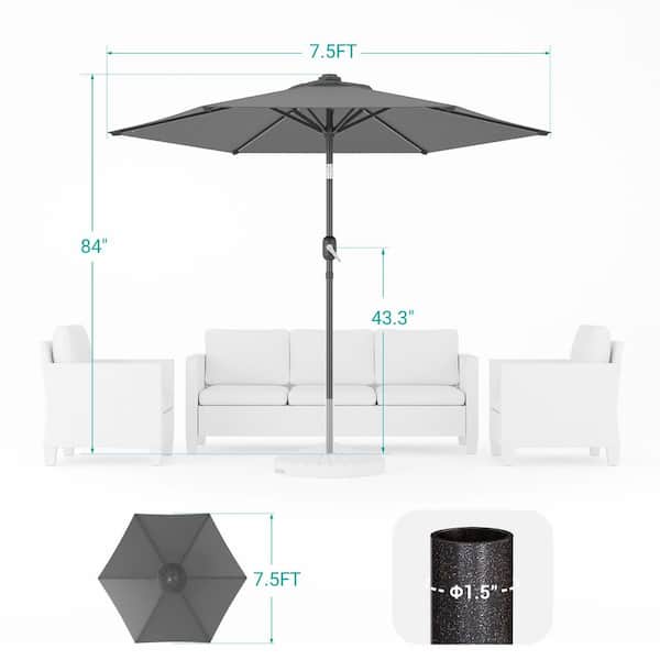 is 7 ft patio umbrella too small Formosa Covers 7.5ft aluminum market crank & tilt color Hunter Green Constructed with an aluminum frame with powder coated bronze finish Sonkuki 7.5 ft. Patio Market