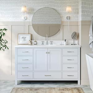Cambridge 60 in. W x 21.5 in. D x 34.5 in. H Freestanding Bath Vanity Cabinet Only in White