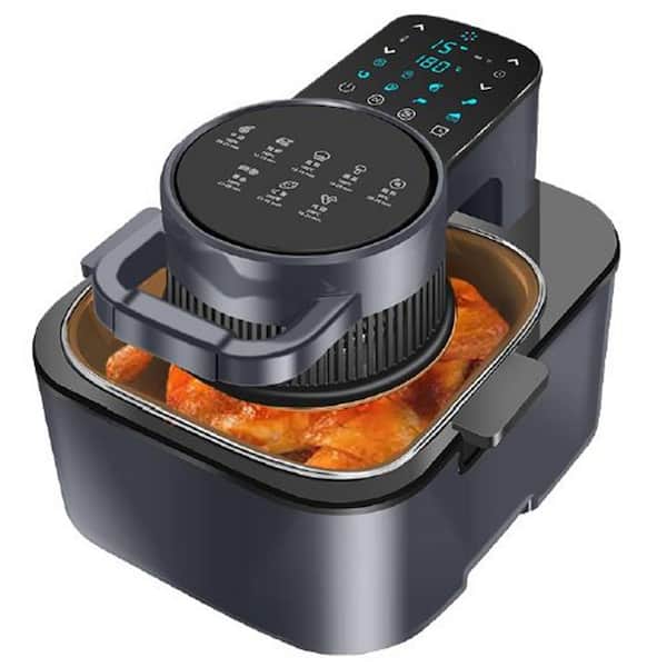 8 qt. Stainless Steel Visual Digital Air Fryer with Touch Panel in Black