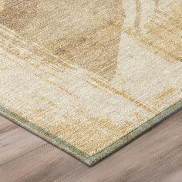 Chantille Machine Washable Indoor/Outdoor Abstract ACN3137 Wheat 5 ft. x 7 ft. 6 in. Area Rug