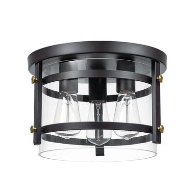 Globe Electric Wexford 3-Light Dark Bronze Semi-Flush Mount Ceiling ...