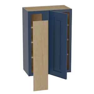 Grayson Mythic Blue Painted Plywood Shaker Assembled Corner Kitchen Cabinet Soft Close 24 in W x 12 in D x 36 in H