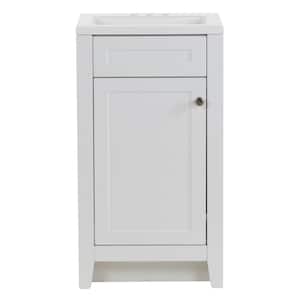 Lilley 18 in. W x 17 in. D x 33 in. H Single Sink Freestanding Bath Vanity in White with White Cultured Marble Top