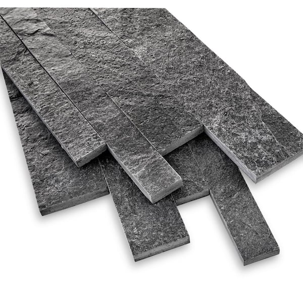 Linear Lines 6 in. x 12 in. Platinum Stone Split Face Quartzite Wall Tile (5.2sq.ft./case)