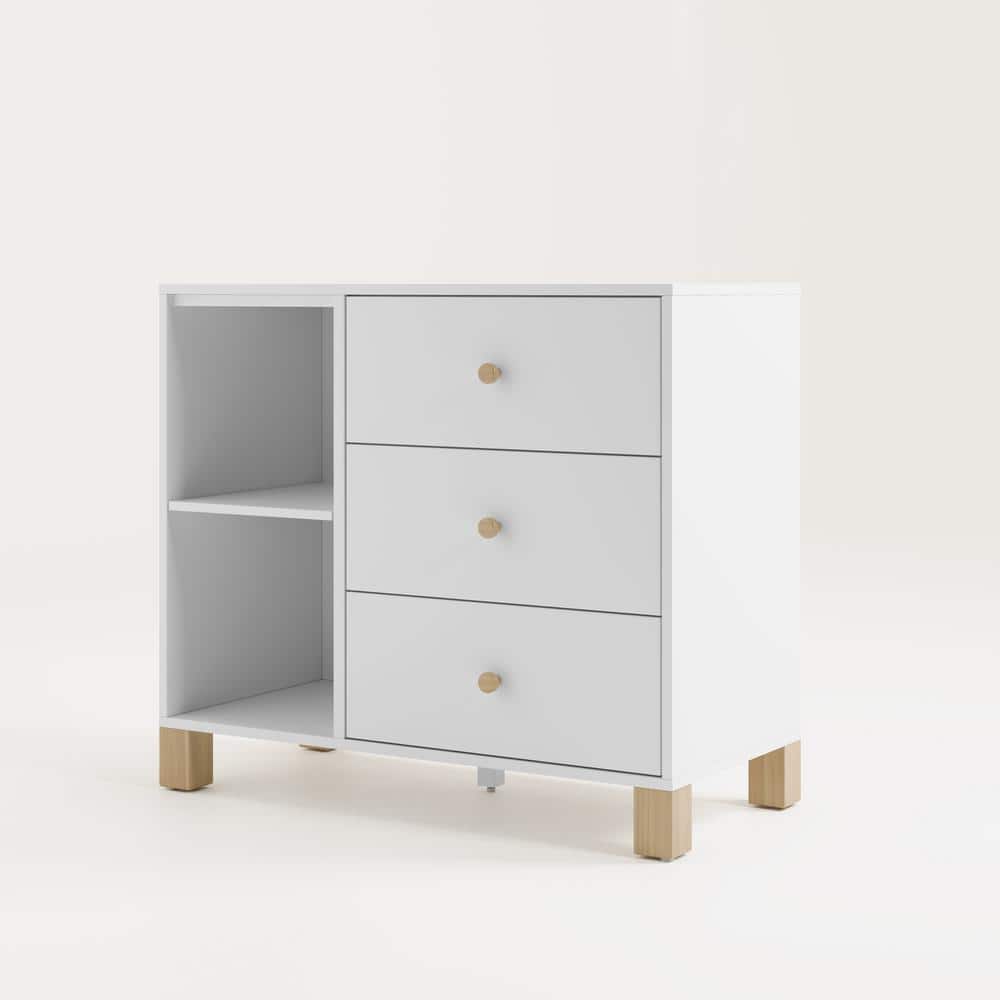 White Pine 3-Drawer Combo Dresser with Driftwood Accents