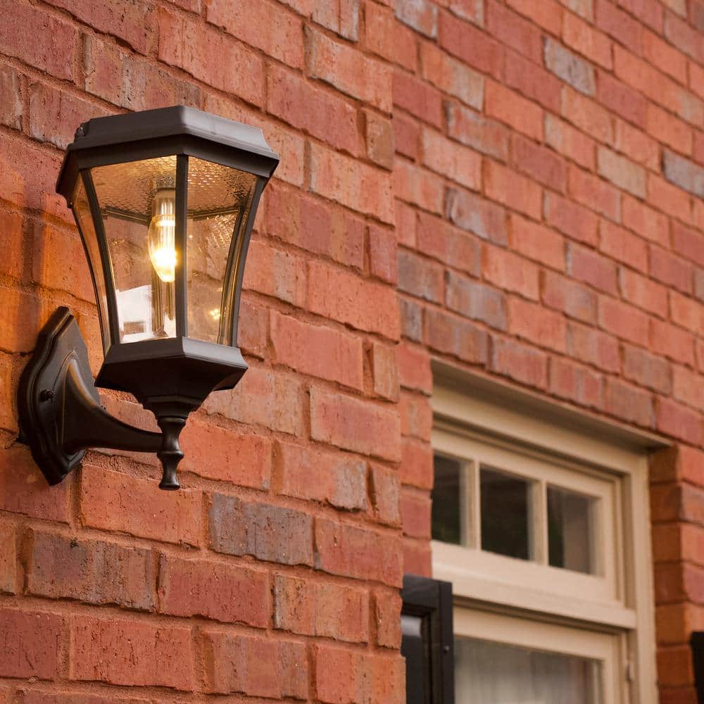 Victorian Black Aluminum Solar LED Lamp Post with Motion Sensor