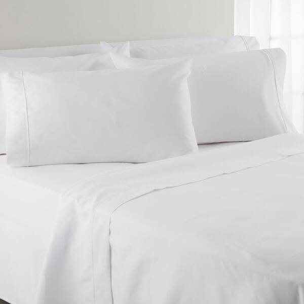 IZOD 6-Piece Solid Color Bright White Polyester Twin XL Sheet Set