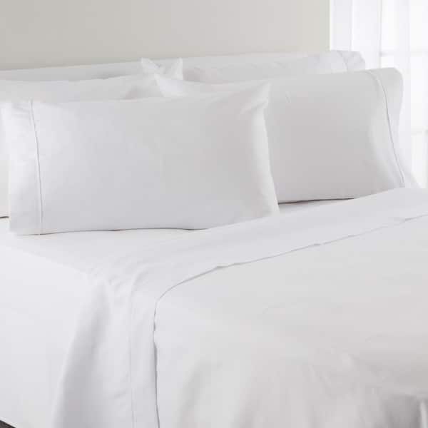 IZOD 6-Piece Solid Color Bright White Polyester Full Sheet Set