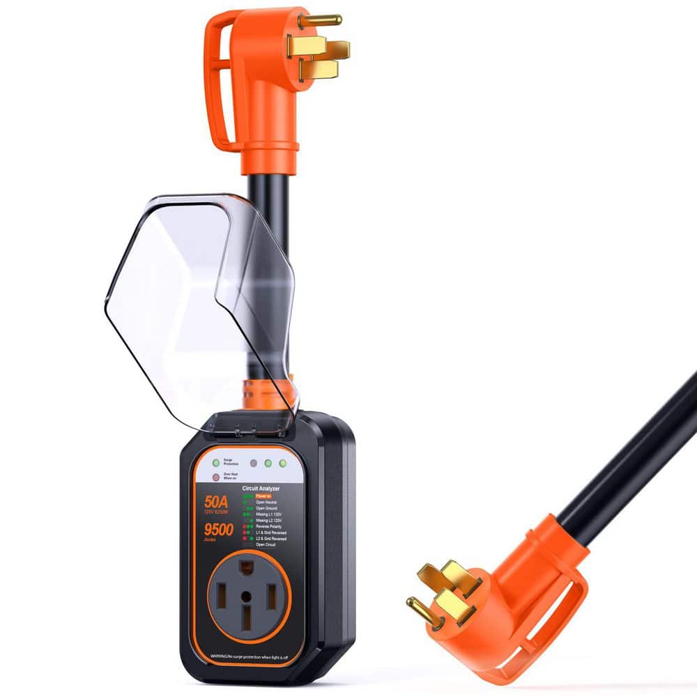 RV Waterproof Surge Protector 50 Amp Automotive Fit Type Circuit Analyzer Adapter Plug for Camper Orange Piece price history on PriceWatchPro
