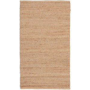 Natural Jute Natural 3 ft. x 5 ft. Solid Contemporary Kitchen Area Rug