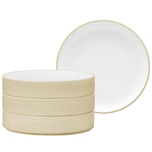 Colortex Stone Ivory 7.5 in. Porcelain Deep Plates, (Set of 4)