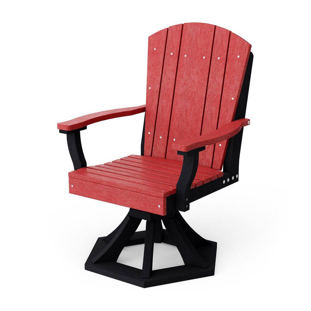 Heritage Cardinal Red and Black HDPE Plastic Outdoor Swivel Dining Arm Chair price history on PriceWatchPro