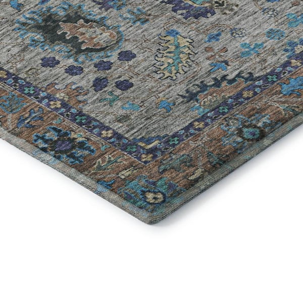 Mayfield Premium Machine Washable Abstract AMF2104 Pewter 10 ft. x 14 ft. Area Rug