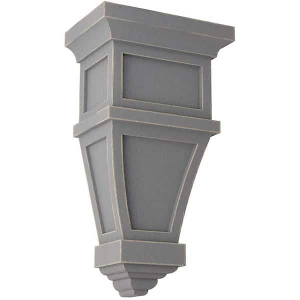 Ekena Millwork 6 in. x 11 in. x 4 in. Pebble Grey Alpine Wood Vintage Decor Corbel