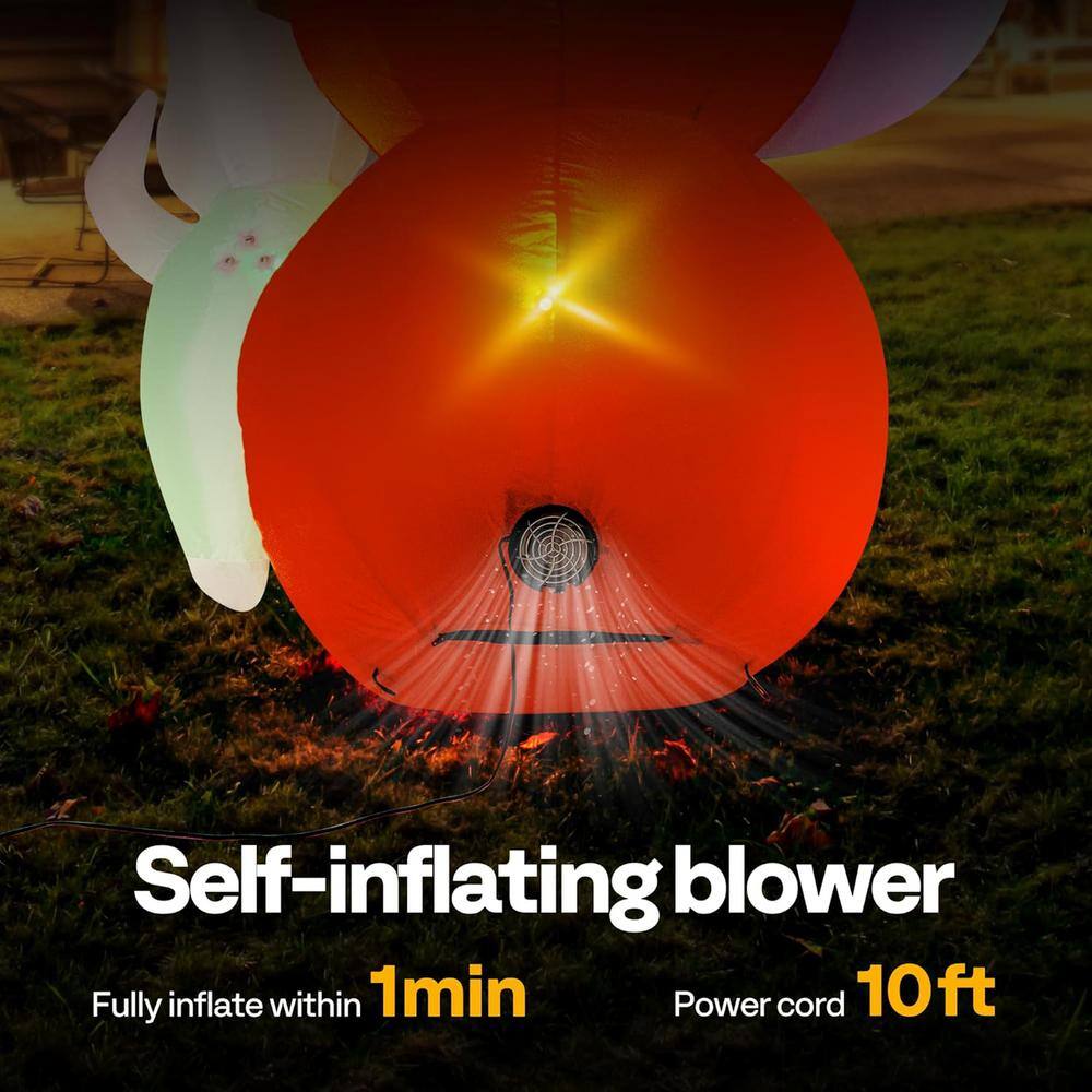 6ft LED-Lit Halloween Inflatable with Pumpkins and Ghosts
