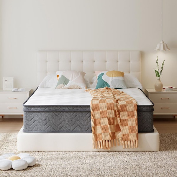 dubbin Queen Medium Firm Knitted Fabric Cover Pocketed Spring 12 in. Bed-in-a-Box Mattress