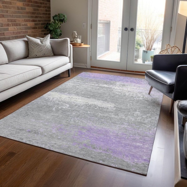 Chantille Machine Washable Indoor/Outdoor Abstract ACN1777 Lavender 3 ft. x 4 ft. Area Rug