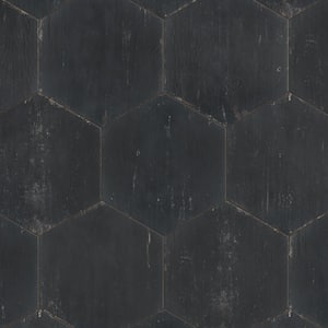 Retro Hex Nero 14-1/8 in. x 16-1/4 in. Porcelain Floor and Wall Tile (11.07 sq. ft./Case)