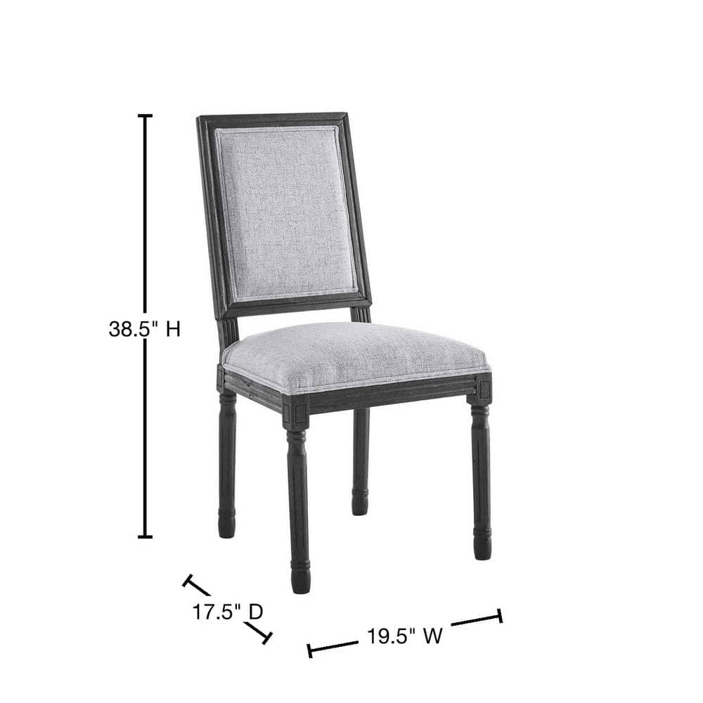 Black and Light Gray Upholstered Leather Side Chair with Wood Frame