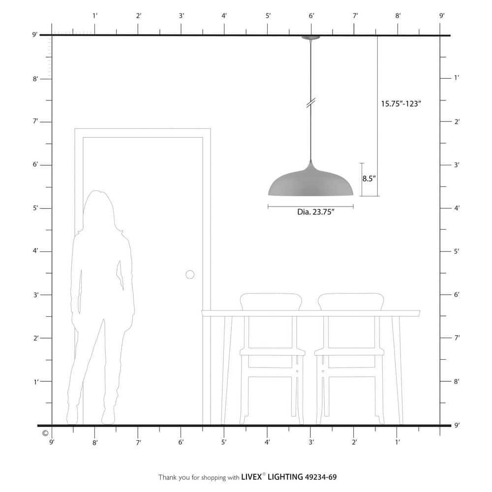Shiny White and Chrome 3-Light Large Pendant