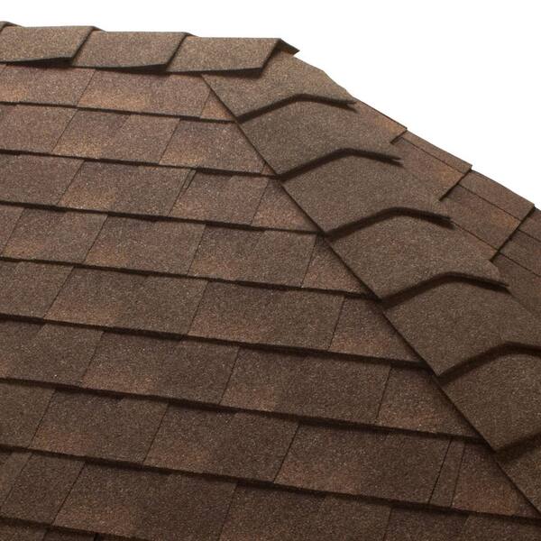 TimberCrest 10 in. Width Aged Chestnut Bullnose Hip and Ridge Cap Shingles (20 lin. ft. per Box) (30-Pieces) TimberCrest 10 in. Width Aged Chestnut Bullnose Hip and Ridge Cap Shingles (20 lin. ft. per Box) (30-Pieces)