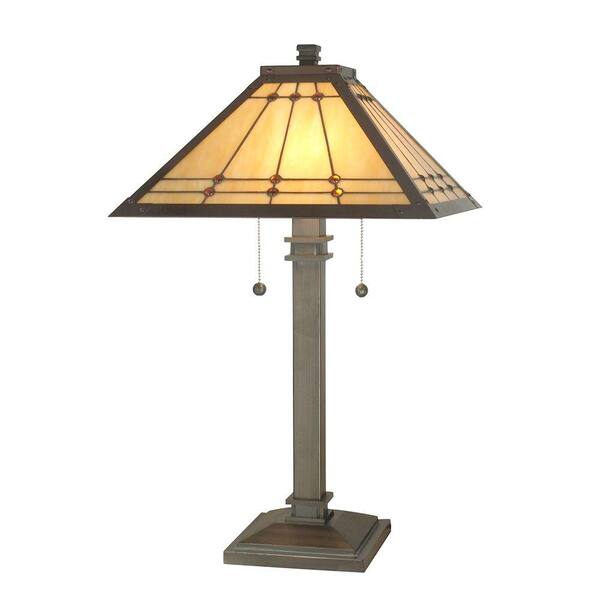 Dale Tiffany 26.25 in. Jeweled Mission Mica Bronze Table Lamp