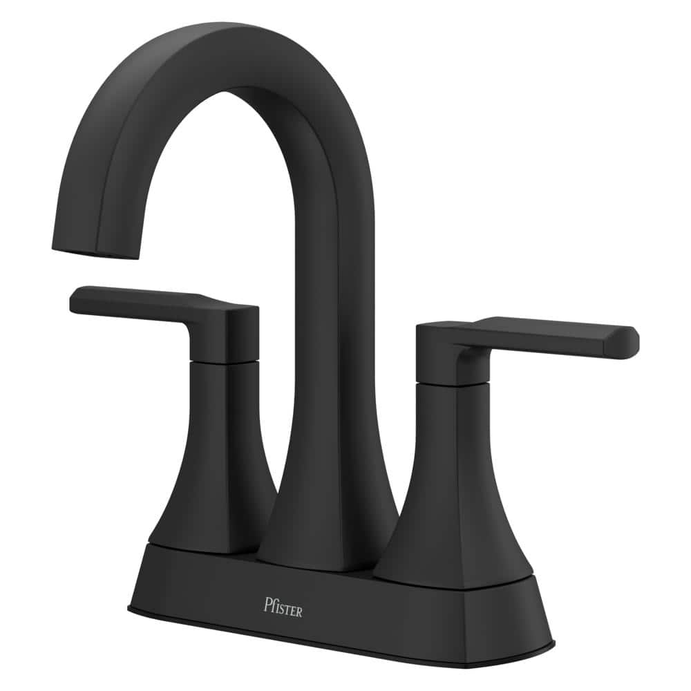 Vaneri Matte Black 4-Inch Centerset Bathroom Faucet with Drain Assembly