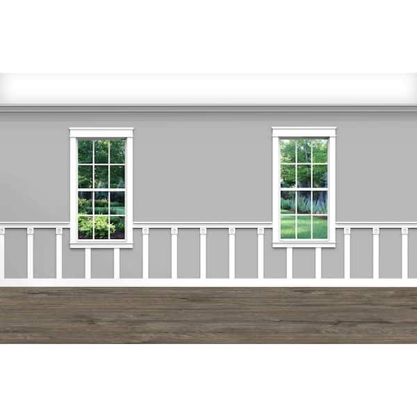 Ornamental Mouldings .75 in. D x 36 in. W x 92 in. L Unfinished Aspen Wood Bryson Wainscot Kit Panel Moulding